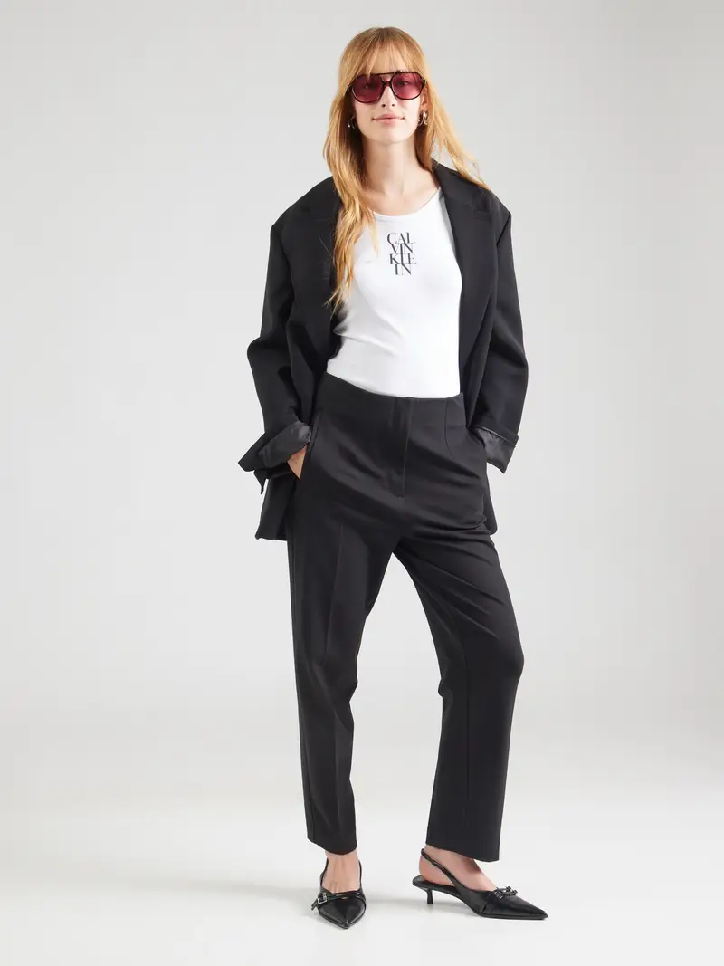 Calvin Klein Pantaloni con piega frontale nero miniatura 3