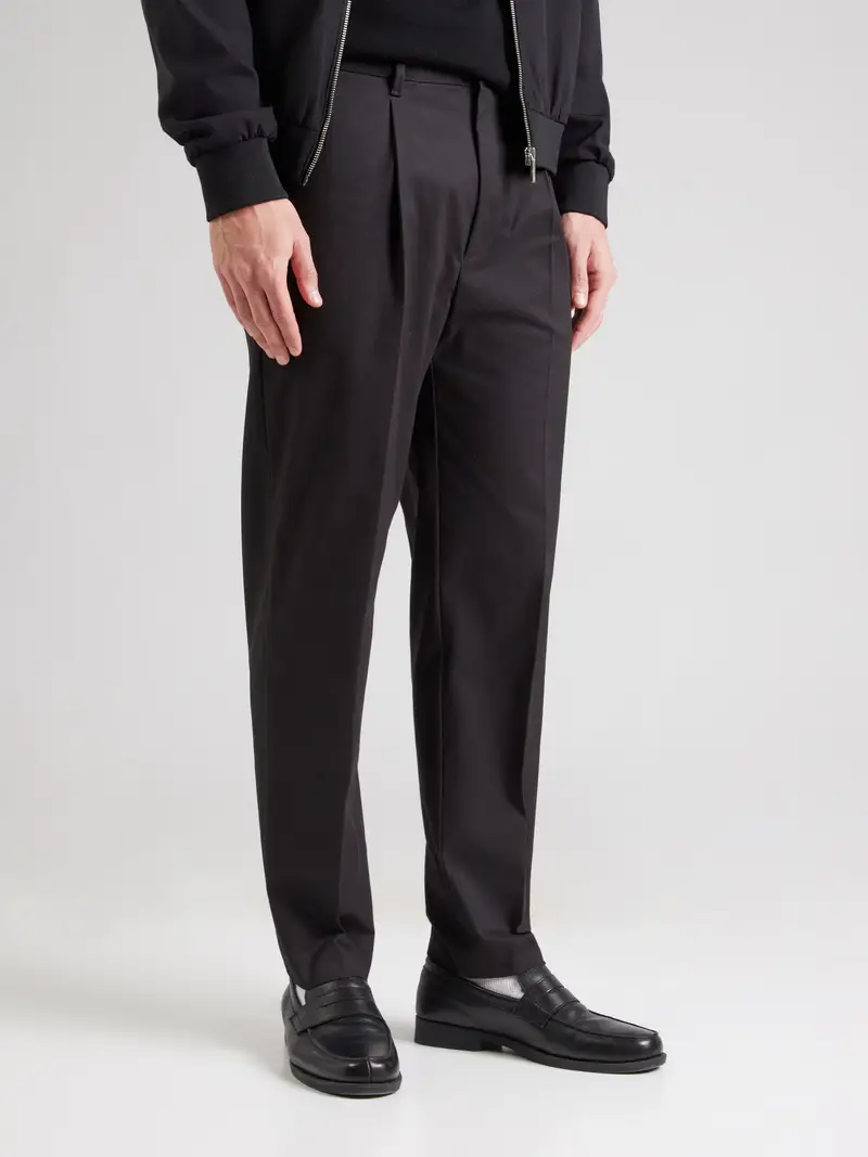 Pantaloni con piega frontale nero miniatura 2