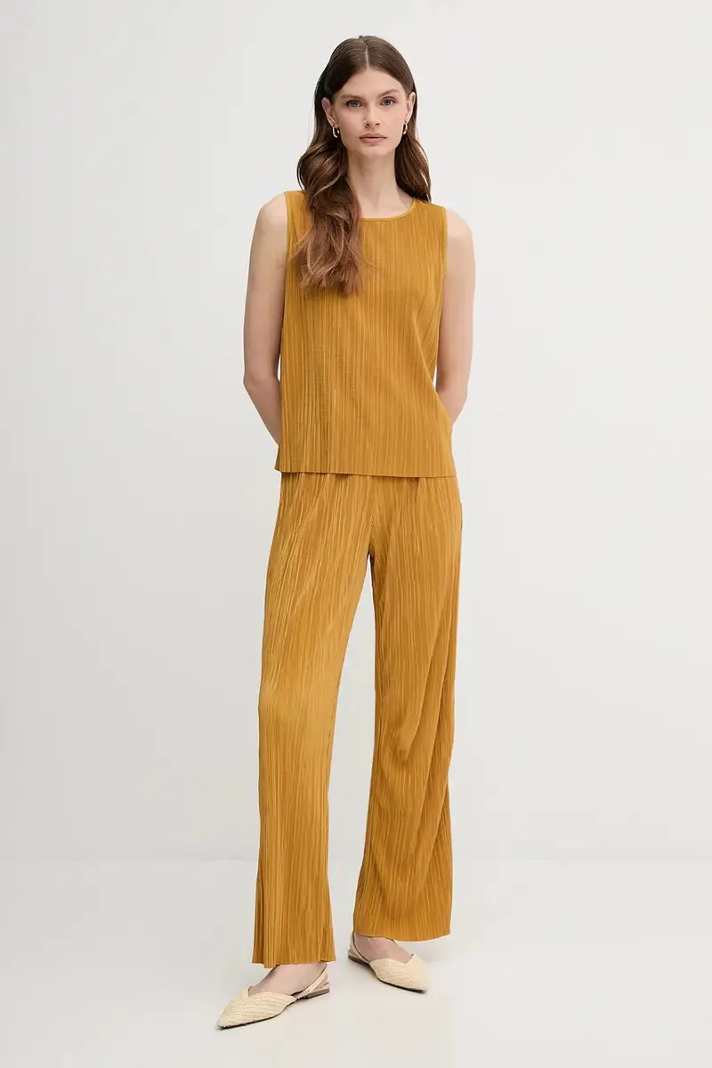 pantaloni donna colore giallo LV044A200G miniatura 2