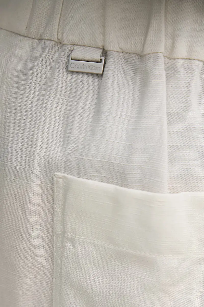 pantaloni in lino misto donna colore beige K20K208381 miniatura 4