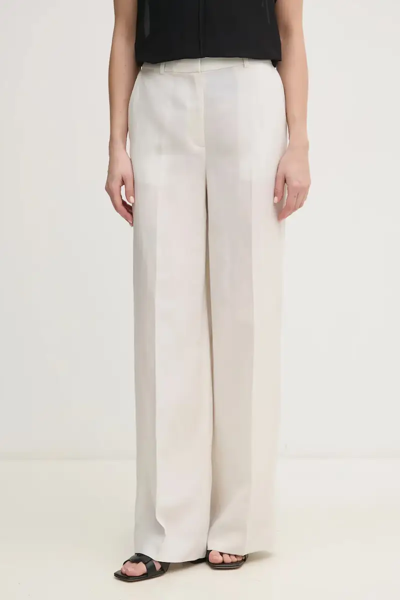 pantaloni in lino misto donna colore beige K20K208381