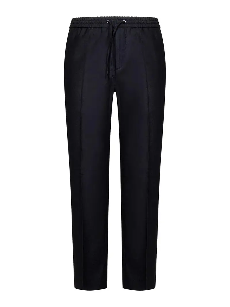 Pantaloni jogger neri in lana Nero