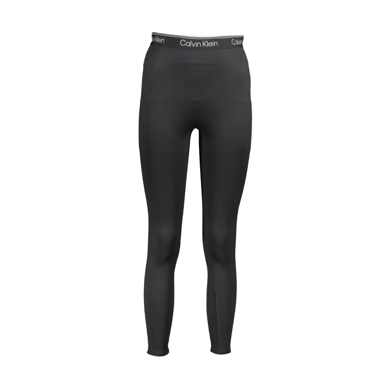 Calvin Klein Pantaloni Leggins Donna Nero con Stampa Logo