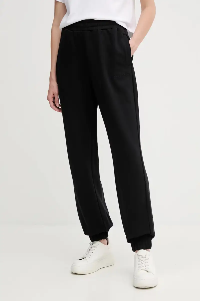 pantaloni tuta di cotone donna colore nero LV044C904G