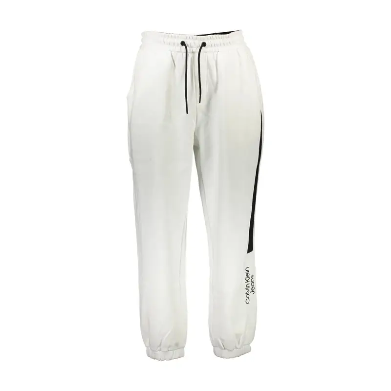 Calvin Klein Pantaloni Uomo Bianco con Ricamo