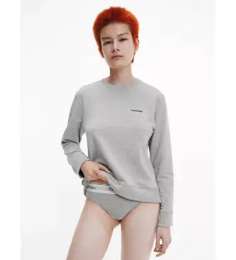 per donna 000QS6870E Felpa moderna grigia in cotone (S), Homewear, Grigio, Manica lunga, Sostenibile