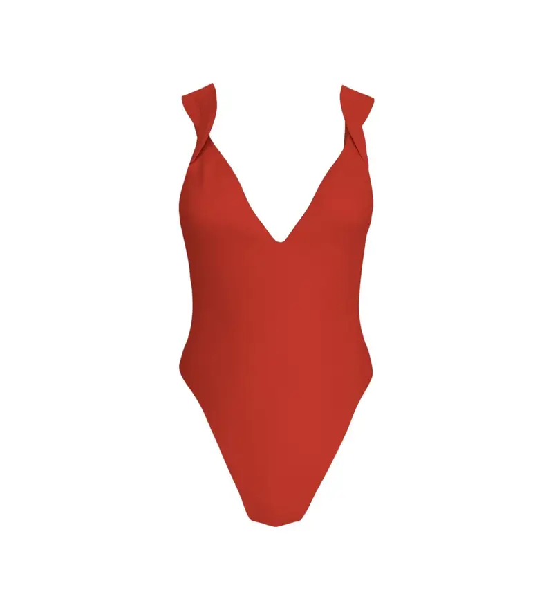per donna. KW0KW02646 Costume da bagno rosso strutturato Twist (XS), Beachwear, Nylon