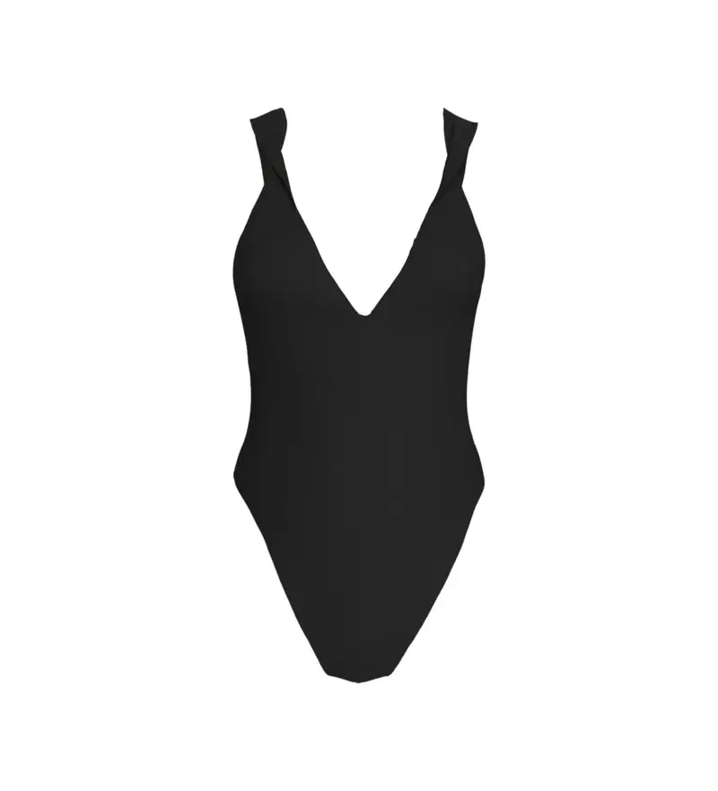 per donna KW0KW02646 Costume da bagno twist strutturato nero (XS), Beachwear, Nylon