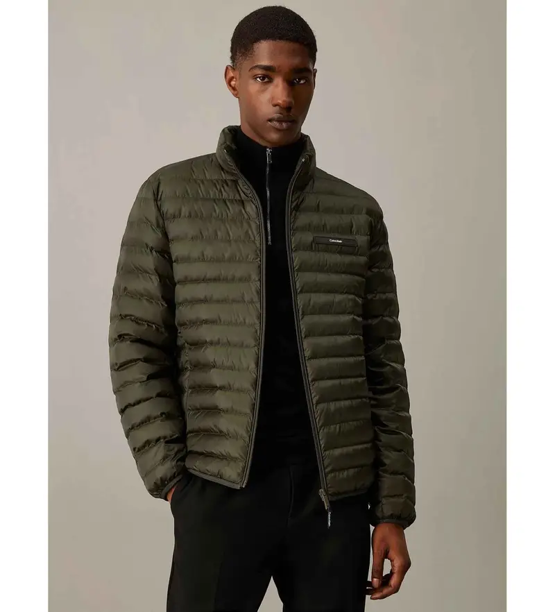 per uomo. K10K113474 Piumino trapuntato verde (S), Casual, Nylon