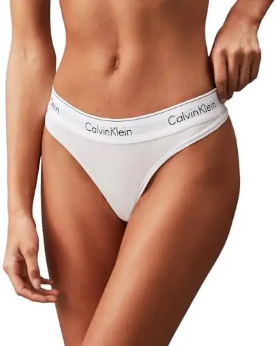 Calvin Klein Perizoma Donna Tanga, Bianco (White), XS