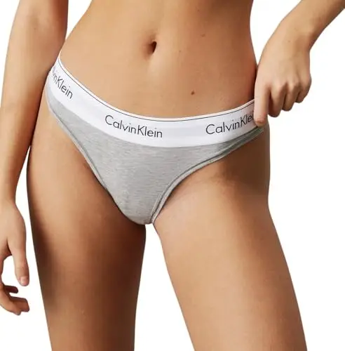 Calvin Klein Perizoma Donna Tanga, Grigio (Grey Heather), L