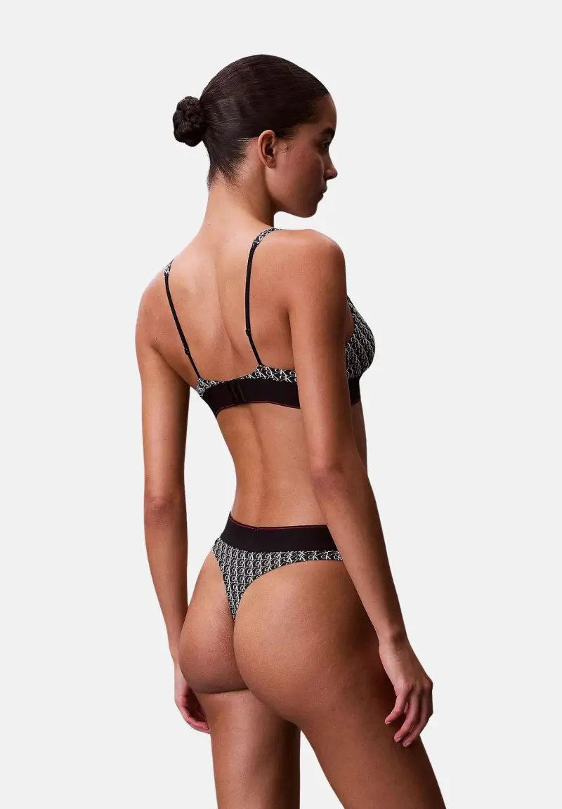 Perizoma nero da donna caratterizzato da una stampa all-over CK miniatura 3