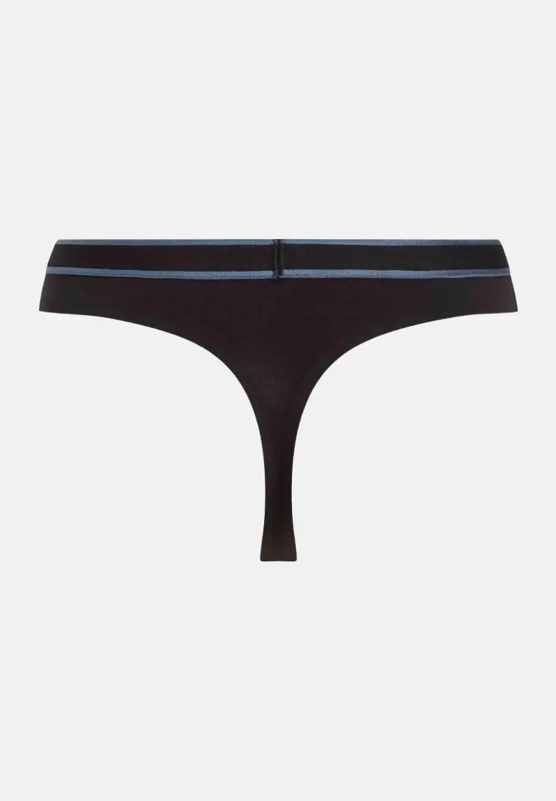 Calvin Klein Perizoma nero da donna con elastico logato miniatura 2