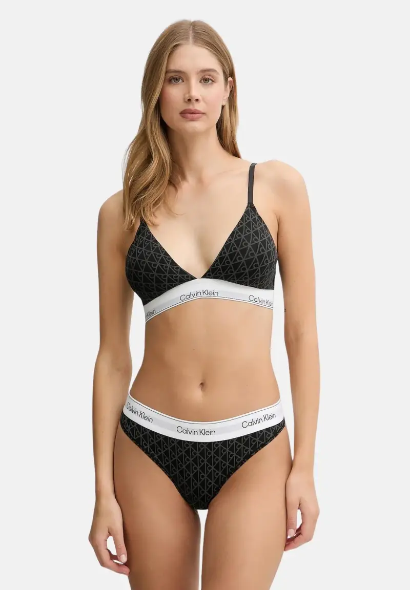 Calvin Klein Perizoma nero da donna con logo all over miniatura 2