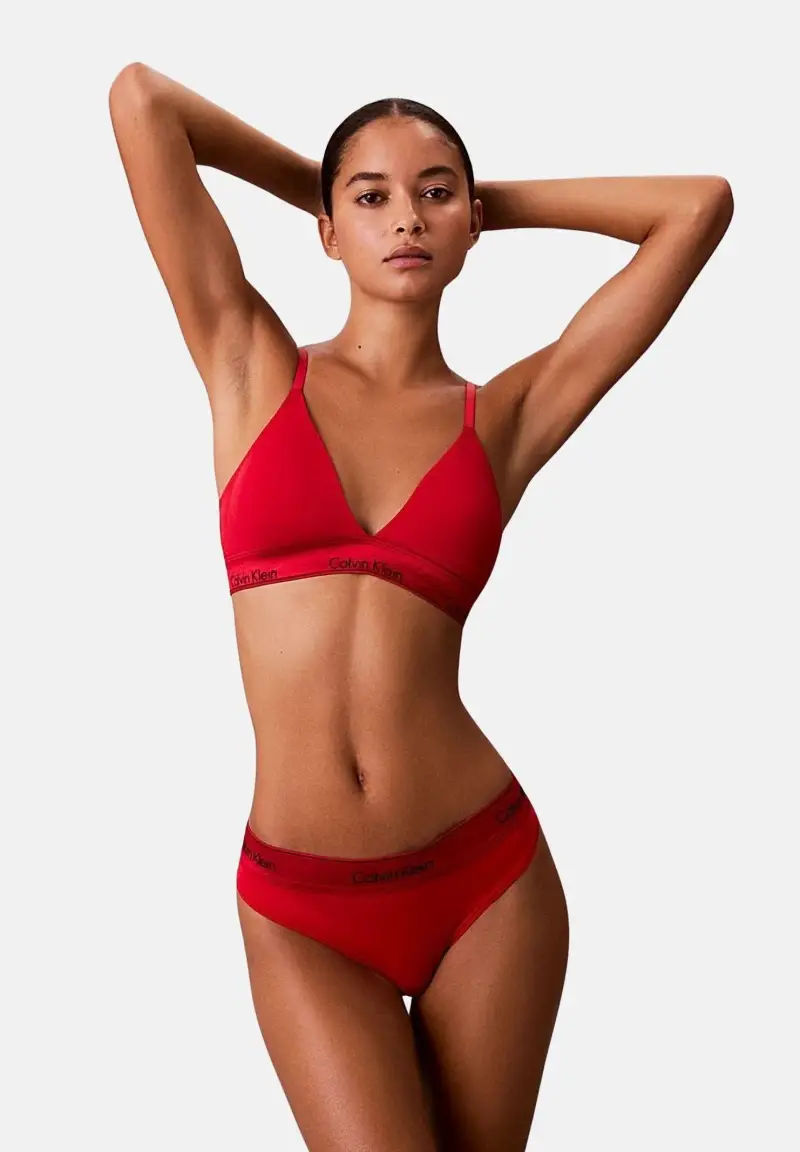 Perizoma rosso da donna con elastico logato miniatura 2