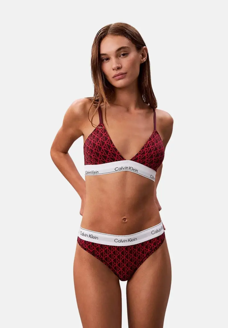 Perizoma rosso da donna con logo all over miniatura 2