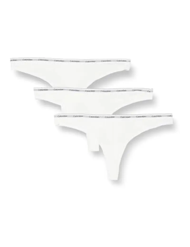 Calvin Klein Perizomi Donna Confezione da 3 Modern Logo Tanga, Bianco (White/White/White), M