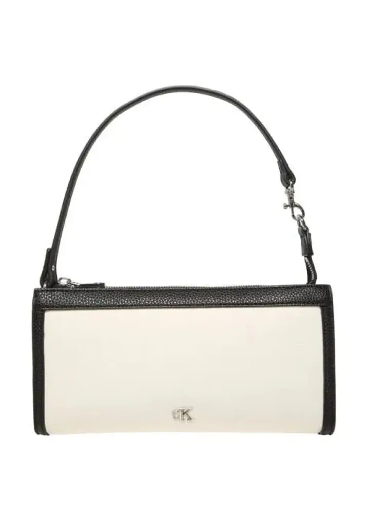 pochette donna bianca e nera con logo centrale