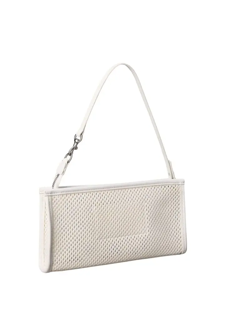 pochette donna in rete bianca con manico miniatura 2