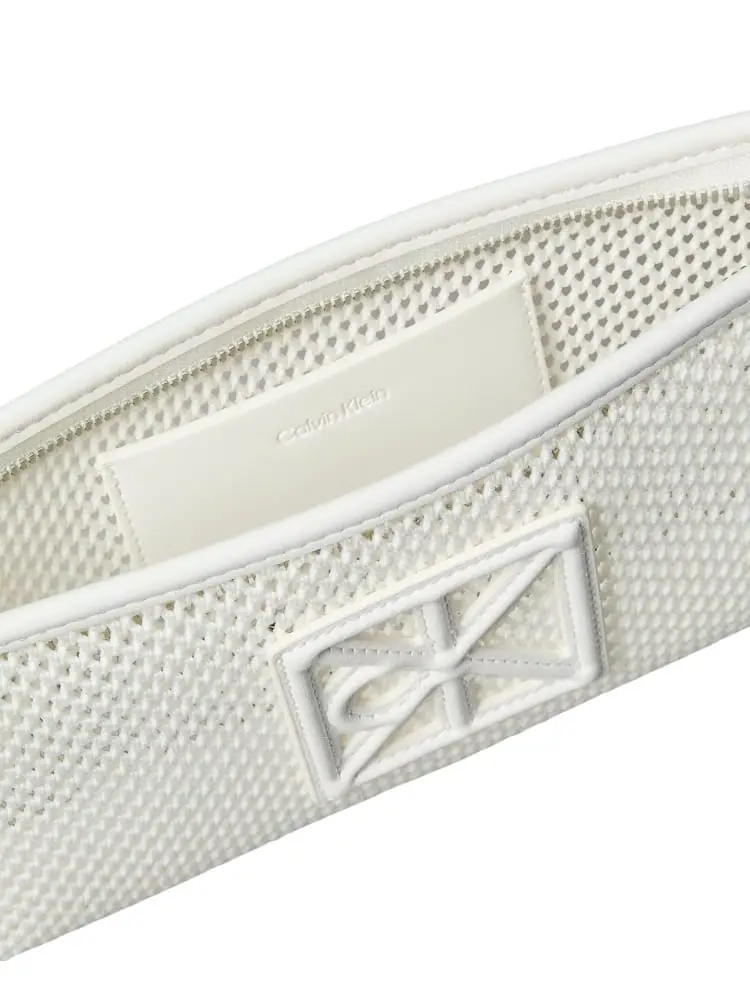 pochette donna in rete bianca con manico miniatura 3