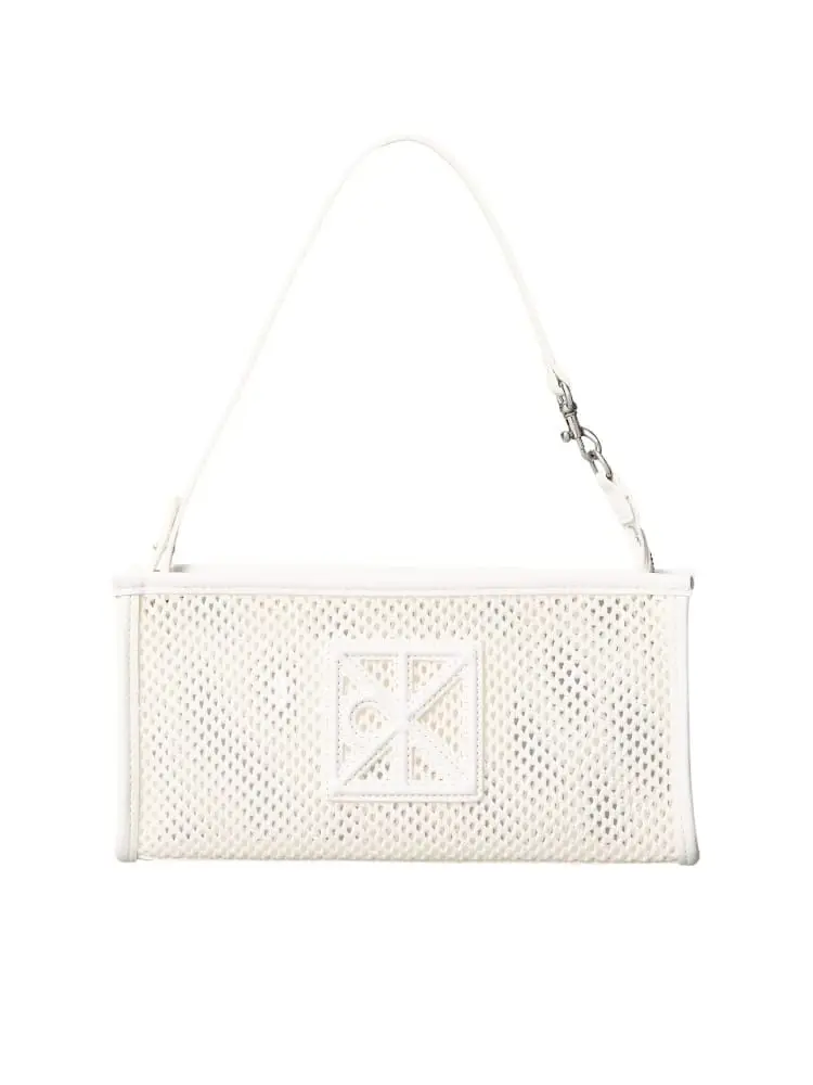 pochette donna in rete bianca con manico