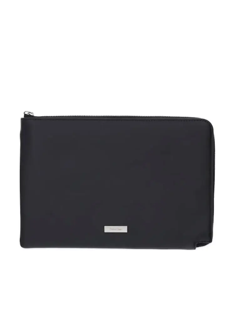 pochette nera uomo con logo
