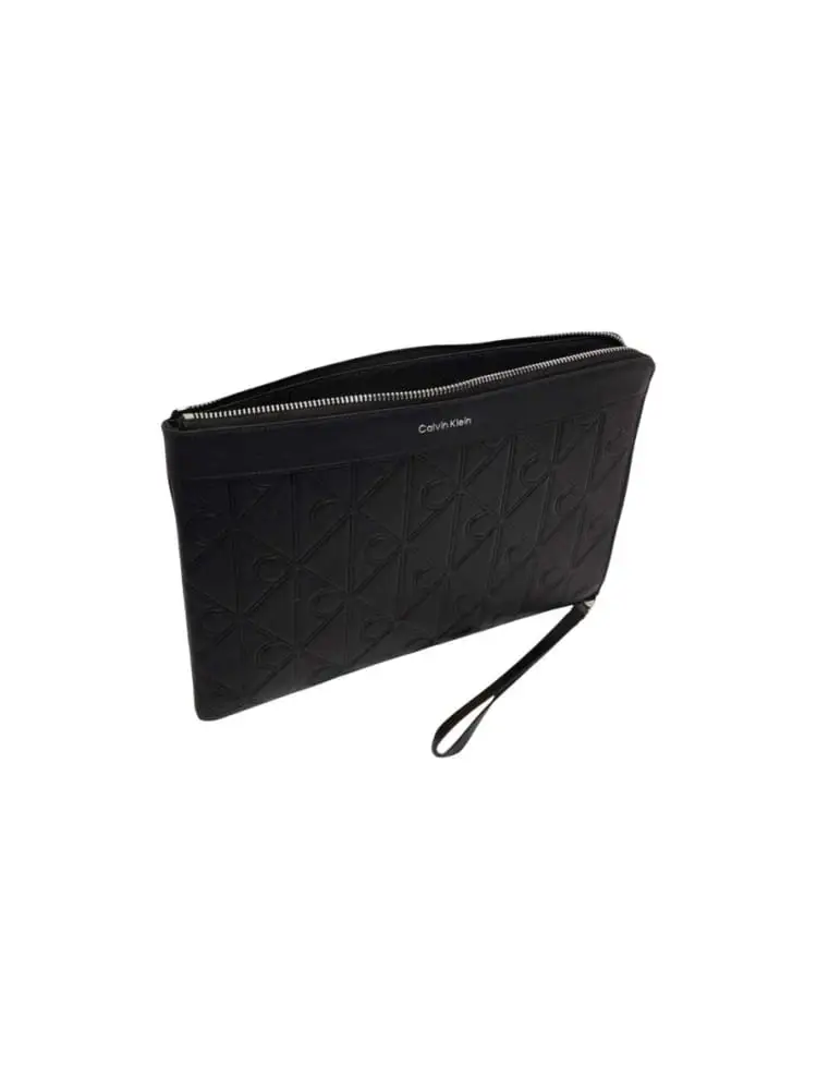 pochette nera uomo logo all over miniatura 2