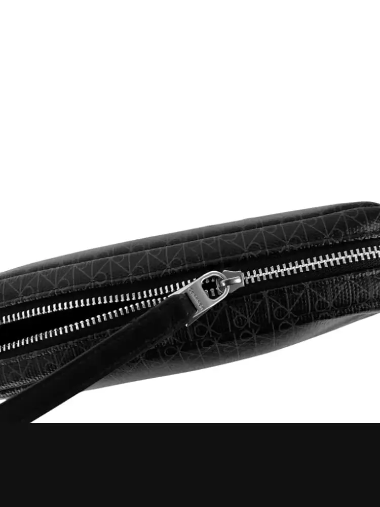 pochette nera uomo logo all over miniatura 3