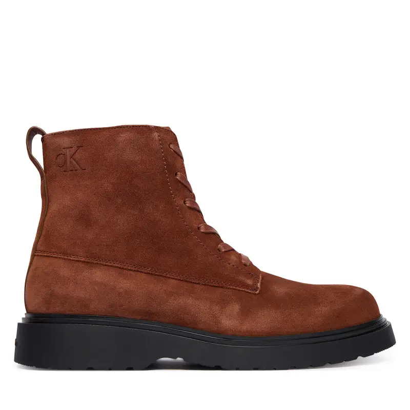 Polacchine Calvin Klein Combat Ess Lace Up Zip Boot Su YM0YM01371 Marrone