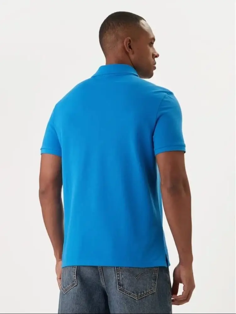 polo azzurra uomo mini logo miniatura 2