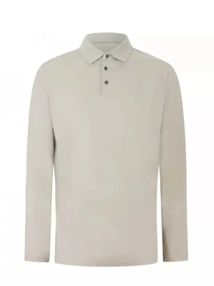 polo beige uomo mini logo sul petto