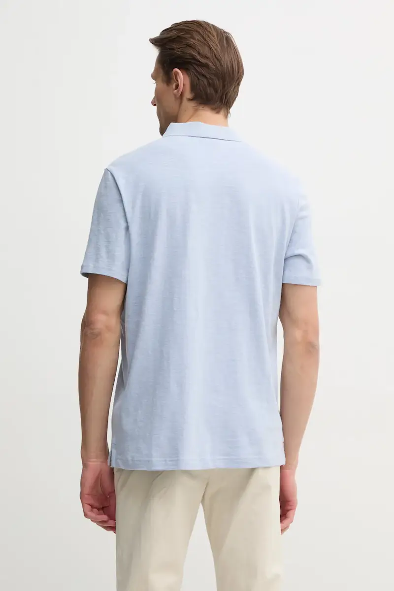 polo con aggiunta di lino colore blu K10K114136 miniatura 3