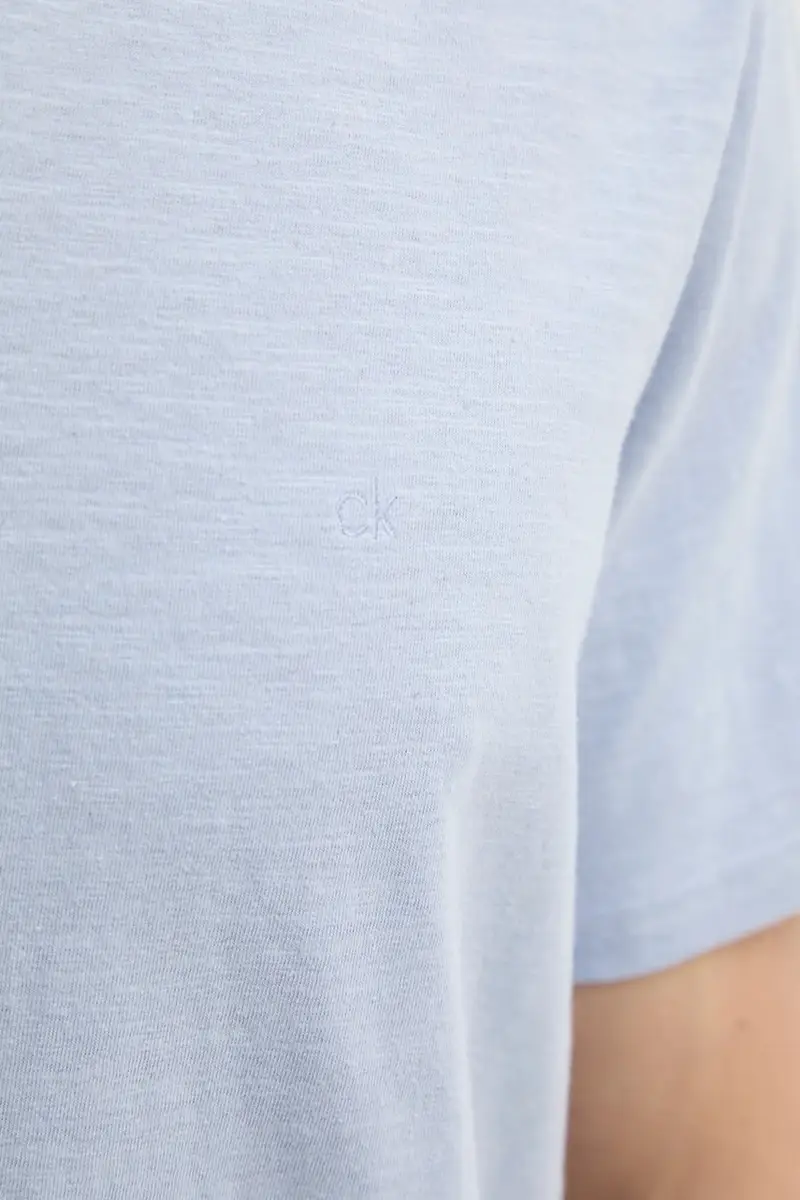 polo con aggiunta di lino colore blu K10K114136 miniatura 5