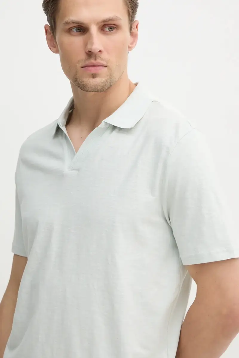 polo con aggiunta di lino colore grigio K10K114136 miniatura 3