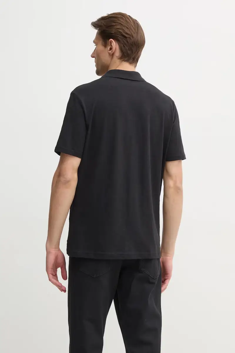 polo con aggiunta di lino colore nero K10K114136 miniatura 3