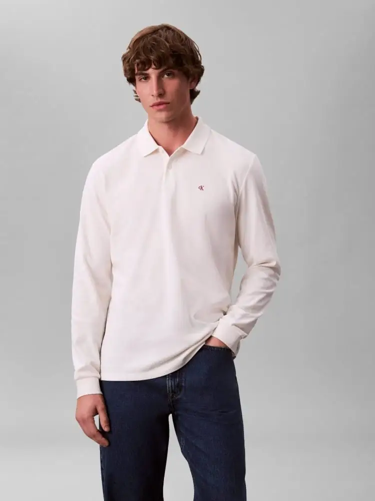 polo ecru uomo con logo