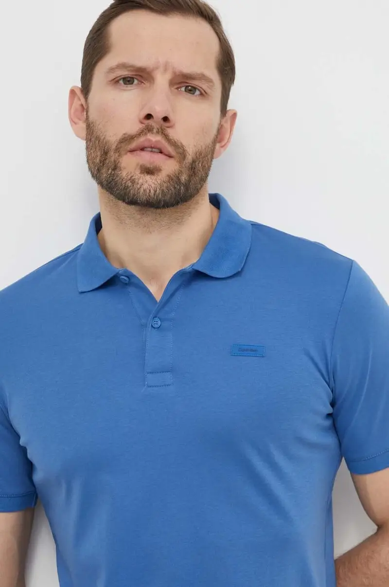 polo in cotone colore blu