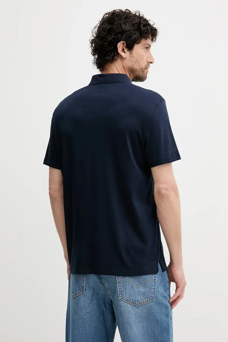 polo in cotone colore blu navy LV04LB276G miniatura 2