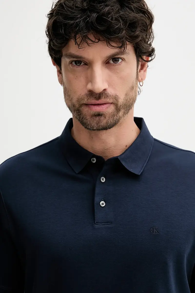 polo in cotone colore blu navy LV04LB276G miniatura 3