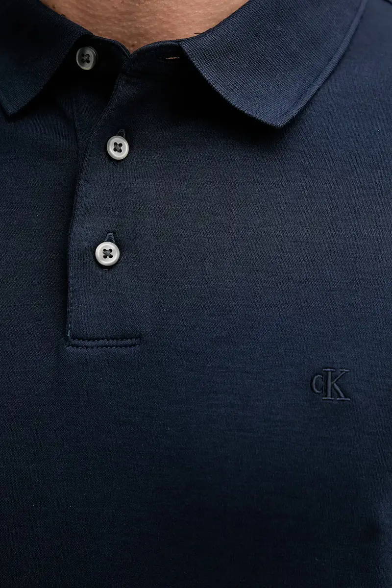 polo in cotone colore blu navy LV04LB276G miniatura 4