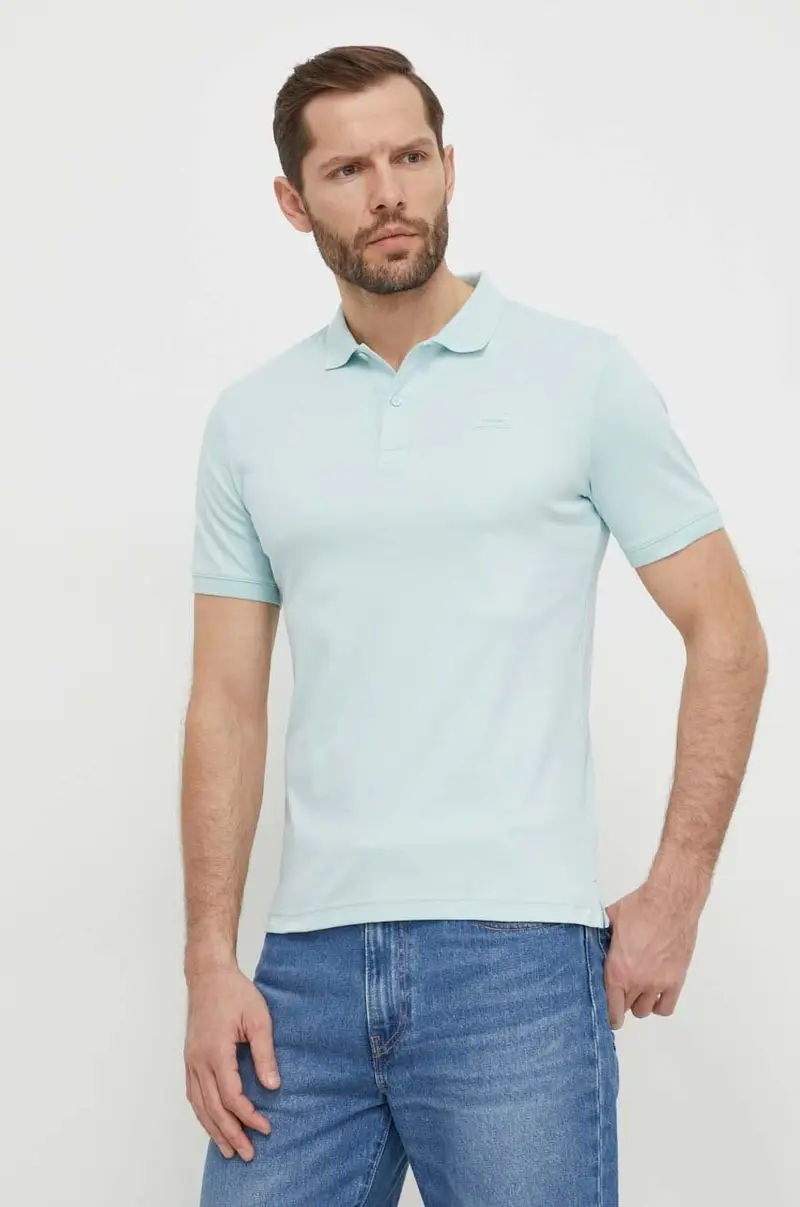 polo in cotone colore blu Verde