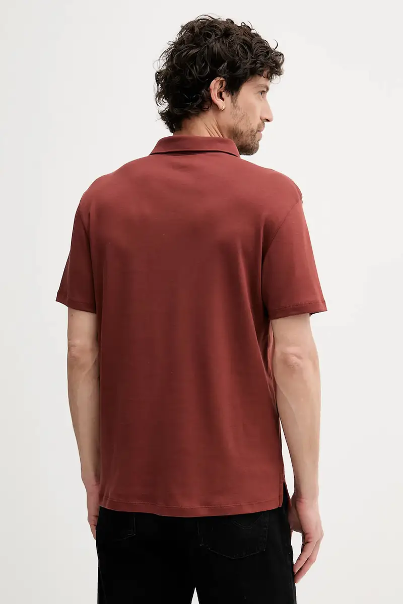 polo in cotone colore granata LV04LB276G Rosso miniatura 2