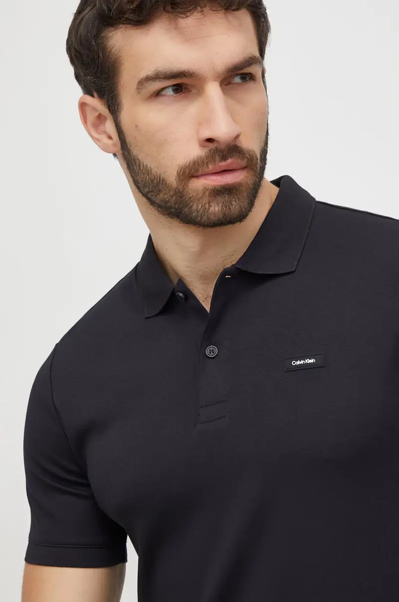 polo in cotone colore nero