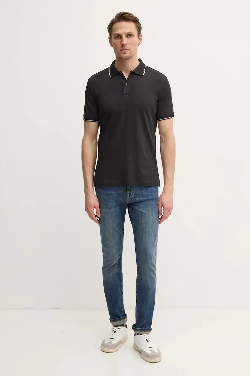 polo in cotone colore nero K10K114130 miniatura 2