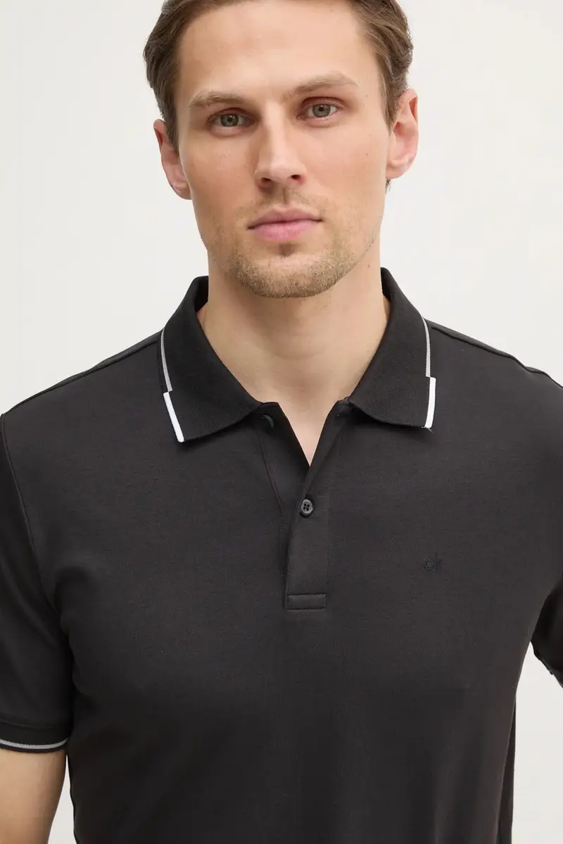 polo in cotone colore nero K10K114130 miniatura 4