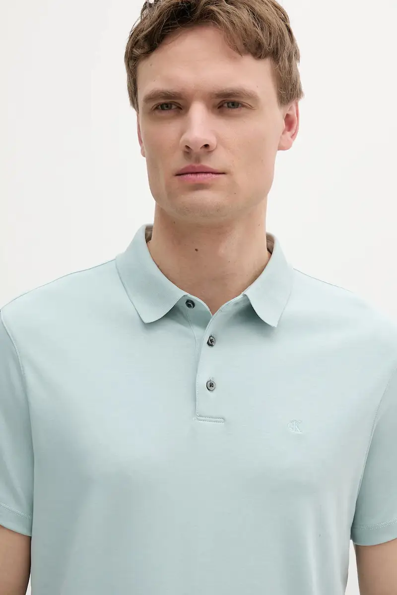 polo in cotone colore turchese LV04LB276G miniatura 3