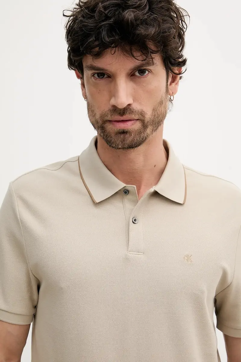 Calvin Klein Polo Uomo Beige 3242480 miniatura 3