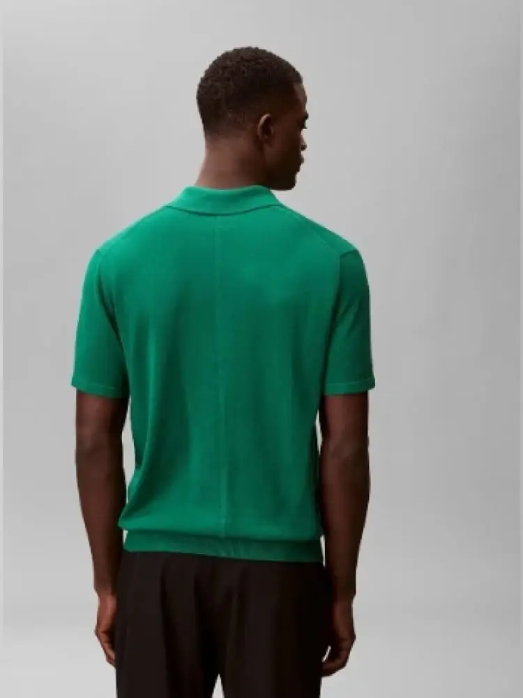 polo in maglia verde uomo mini logo miniatura 2