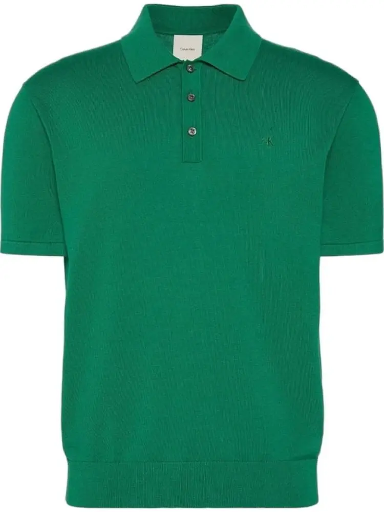 polo in maglia verde uomo mini logo