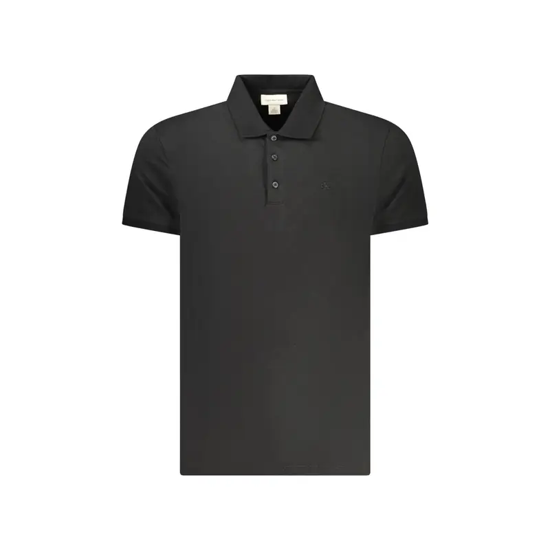 Polo Maniche Corte Uomo Nera Ricamo Nero